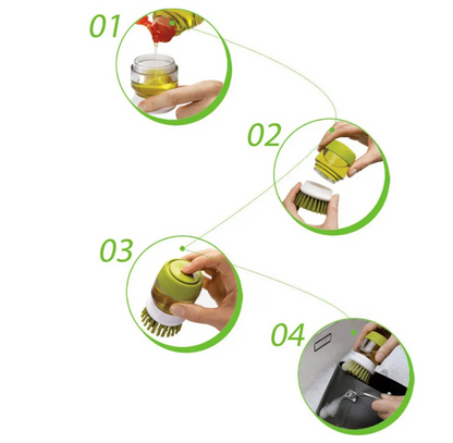 Cepillo para platos con jabon 2 en 1